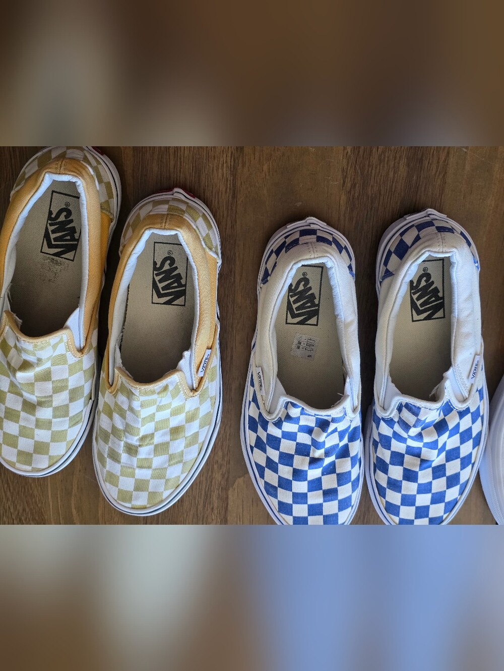 VANS Classic Check Slip-On Shoes Sz 7.5 Womens / 6 Mens Set 3 Low Top Sneakers - Picture 9 of 14